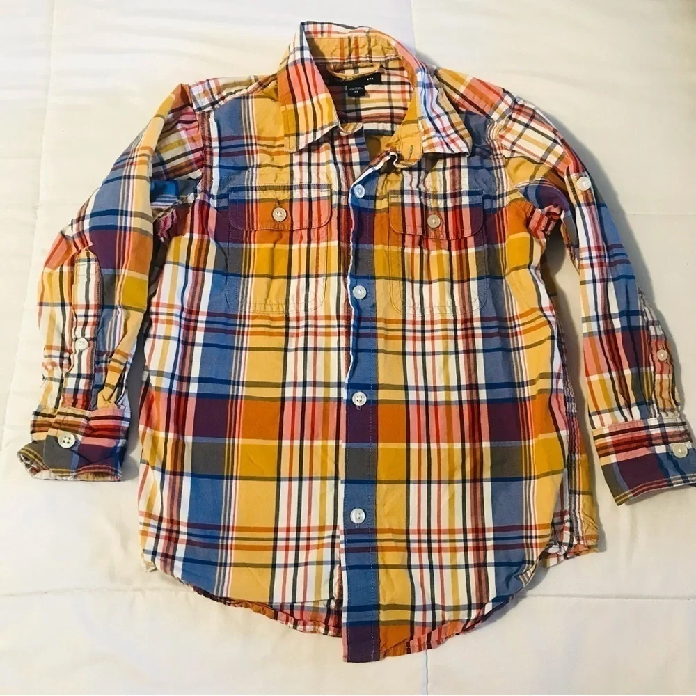 Bundle Boys Long Sleeve Collared Button Front Shirts and Knit Cardigan size XS 4
